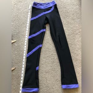 chloe noel skating pants flared back with purple stripes